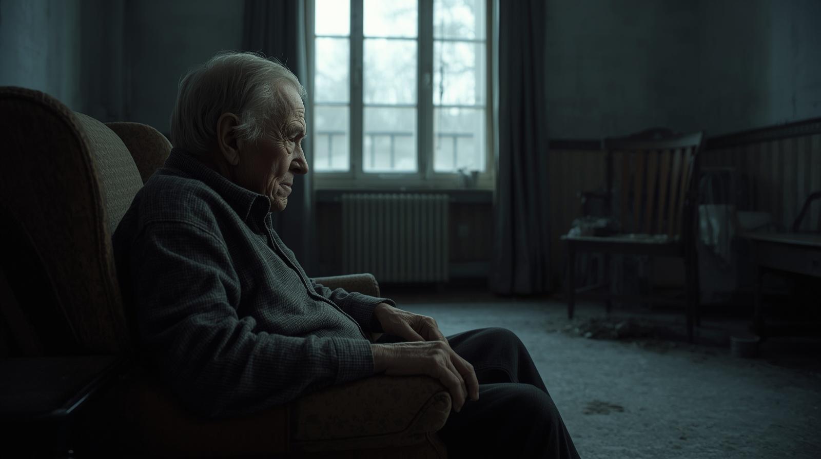 Elderly Man Sitting In Chair